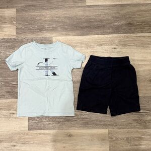 Calvin Klein Jeans boys toddler 4T Light Blue Tee and Navy Shorts